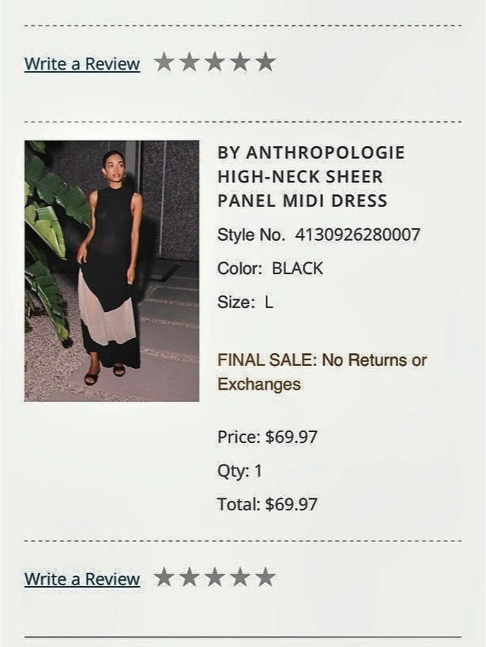 Anthropologie High-Neck Sheer Panel Midi Dress Color Block Maxi Dress Size Large - Picture 4 of 4
